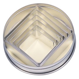Städter 008090 Pastry Cutters in Storage Tin Square Pack of 6 Stainless Steel