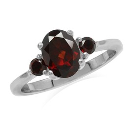1.6ct. Natural Garnet White Gold Plated 925 Sterling Silver Engagement Ring Size 11