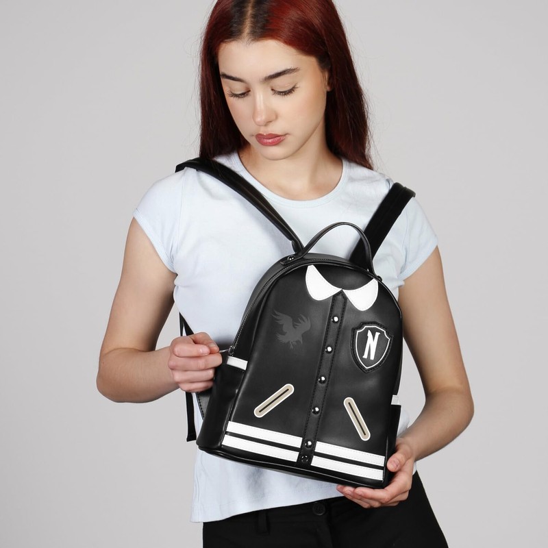 Wednesday Varsity Casual-Casual Backpack, Black, 13 x 25 x 29