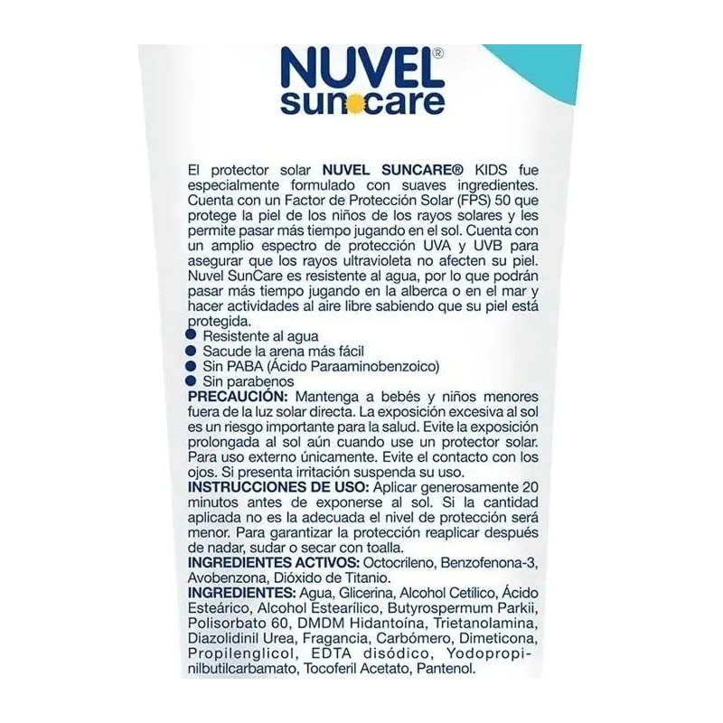 2 Protectores Solares 50 Fps Nuvel Suncare Kids 120 Ml