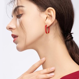 Huggie Hoop Earrings for Women 18K Gold Plated Colorful Enamel Huggie Earrings Small Hypoallergenic Cute Jewelry Gifts, Brass, No Gemstone