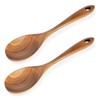 2 Pcs 12" Long Wood Cooking Spoons Large Spoon for