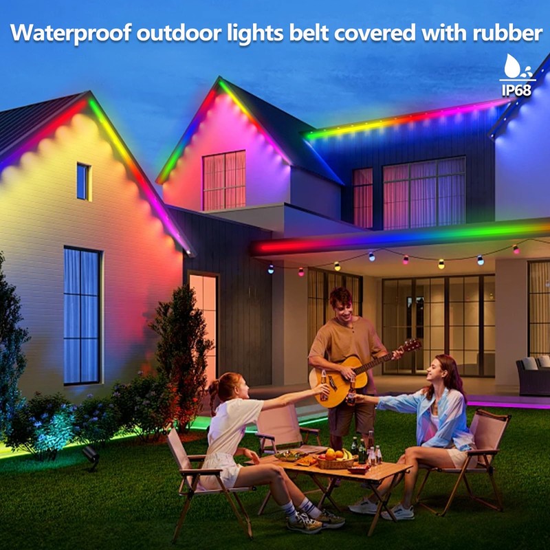 Bvokon 100FT Outdoor LED Strip Light Waterproof,IP68 Outside RGB+IC Light