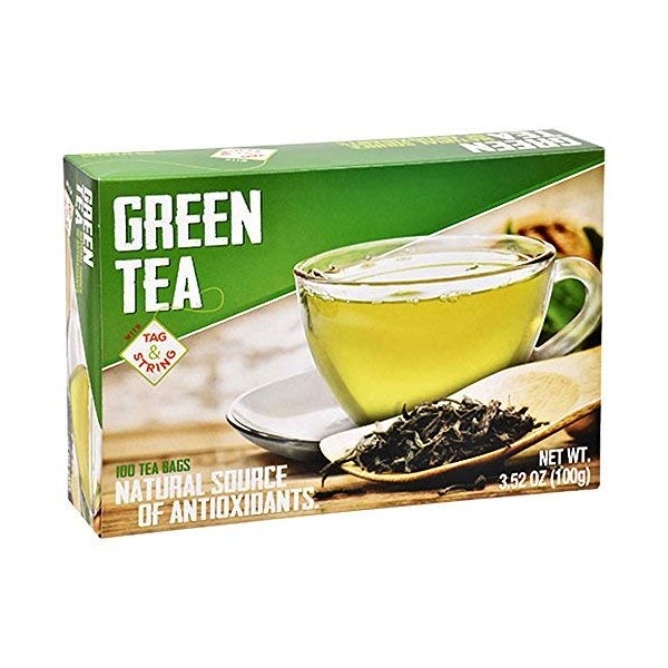 Greenbrier International Green Tea 3.52 oz 100 Tea Bags Per Box