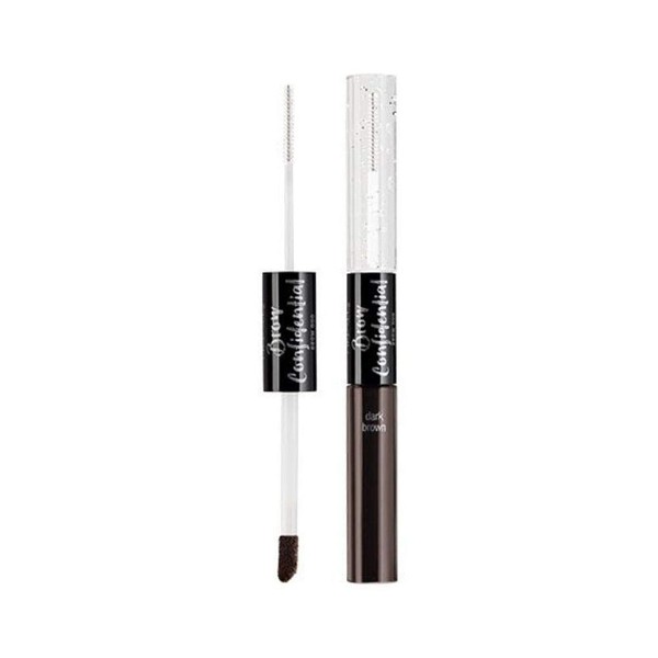 Ardell Brow Confidential Brow Duo, Dual Ended Brow Gel & Fiber Powder, Dark Brown