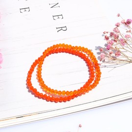 EUMENIDES Natural Crystal Stone Bracelet, 4MM, Elastic Band, Natural Gemstones, (Watermelon Red)