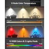 Aokpsrt Rechargeable RGB Puck Lights with Remote Control, 1500mAh Battery