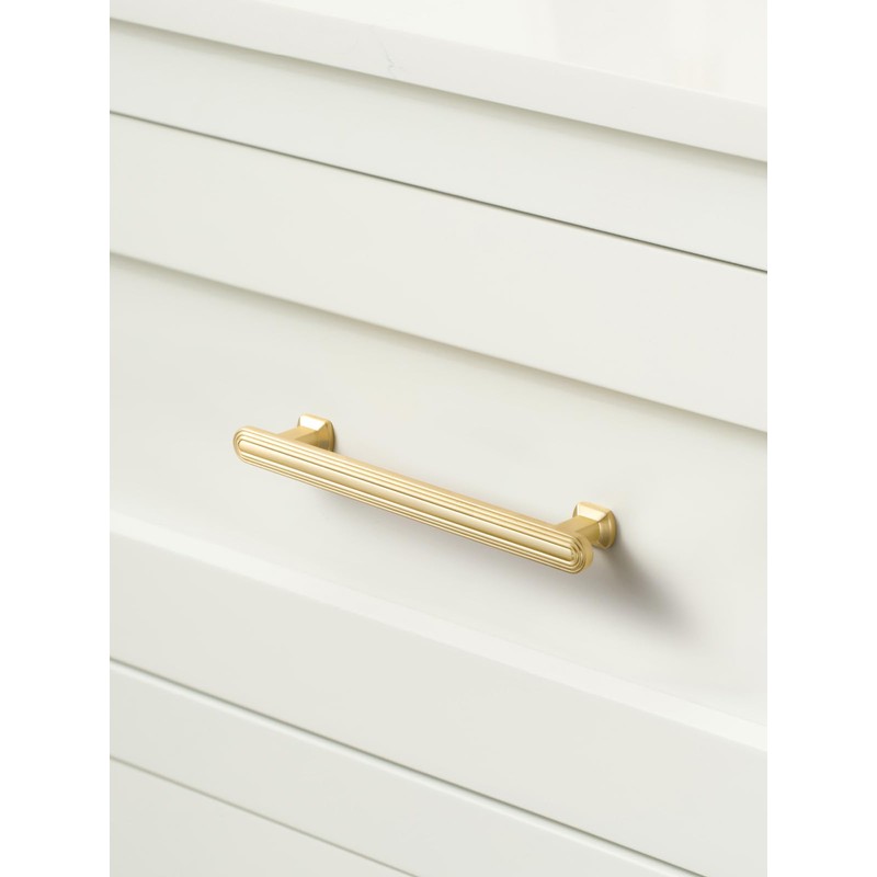 SORWDUREM 5 Pack 5 Inch(128mm) Brushed Gold Cabinet Pulls Drawer