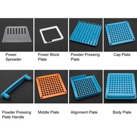 Capsule Filling Machine Kits for Empty Pill Capsule Filler, Home Lab Accessories Laboratory Manual Filling Tray, Herbal Powder Manipulation Tool, 100well Capsule Filler Plate Gel (#0)