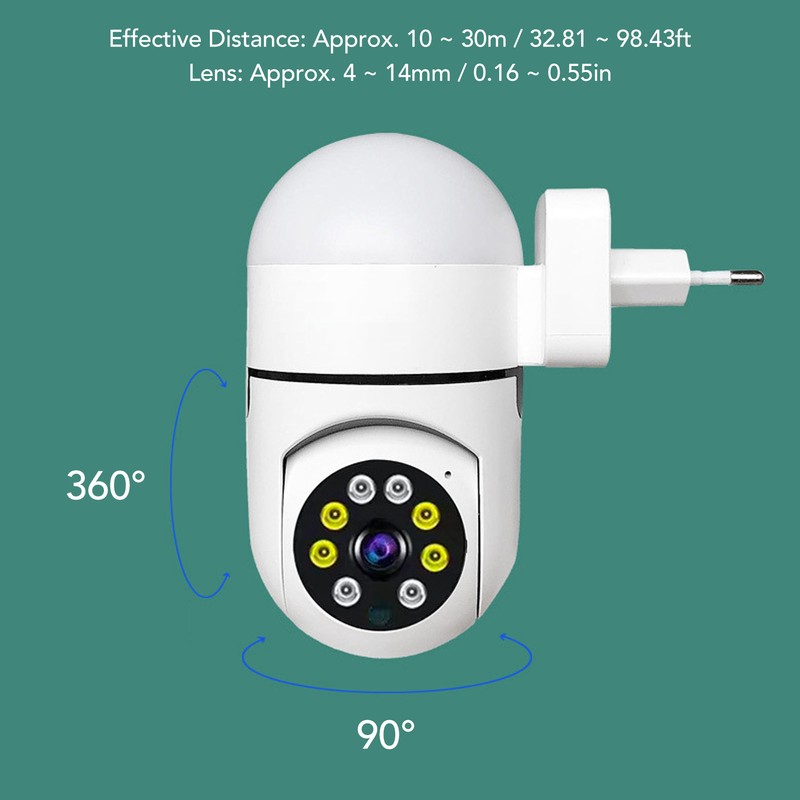 Wireless Camera Night Vision 360° 2MP LED Security Camera for