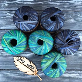 Fibra Natura Raffia Multi Yarn,%100 Cellulose, Yarn Raffia, Paper Macrame Cord,1.23 oz 87yd, Raffia Straw,Decor Yarn (21)