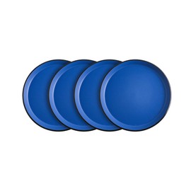 Stone Lain Stoneware Salad Plate Set, Blue and Black