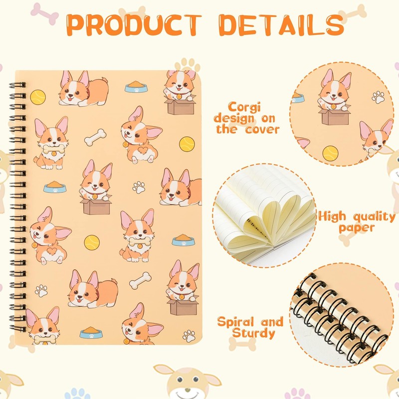 L1rabe 2 A5 Corgi Spiral Notebooks Christmas Back to School