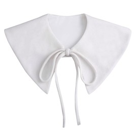 NiceYnn Wool Shawl False Collar Neck Warmer, PU Detachable Mini Cape Dickey Fake Collar for Sweaters Collarless Clothes White Woolen Pointed Collar