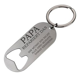 Lieblingsmensch Lieblingsmensch Metall Schlüsselanhänger Flaschenöffner Modell: Papa repariert das Keyring, 12 cm, Silver (Silber)