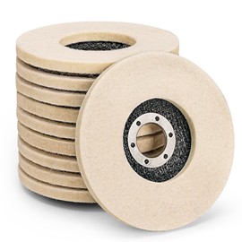 NuoDunco Wool Flat Wheel 115mm 10 Pack Premium Wool Felt Grinding Disc Very-Fine Grit for Angle Grinder to Polishing Buffing Metal Wood