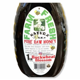 Naturz Beez RAW HONEY BUCKWHEAT BLOSSOM 1LB / 454g 100% PURE RAW BUCKWHEAT BLOSSOM USA HONEY