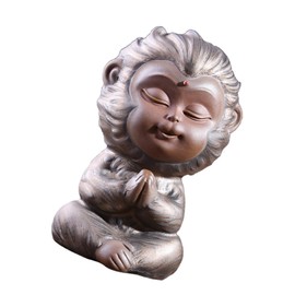 ORFOFE 1Pc Monkey Decoration Unique Tea Pet Ornament for Home Office Creative Purple Clay Adornment Present for Art Lovers Versatile Desktop Monkey Figure