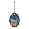 Whimsical Night Sky Campbell's Dwarf Hamster Christmas Ornament White Oval