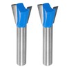 sourcing map 2pcs Dovetail Router Bit 1/2" Diameter 1/4" Shank