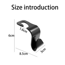 JCKD A set of 6 car seat back hooks, seat headrests, car plastic hooks for shopping bags, grocery bags, handbags, back seat hooks, car seat storage hooks.