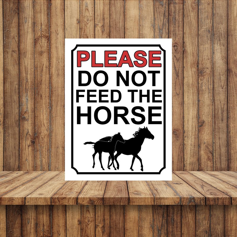 Shawprint PLEASE DO NOT FEED THE HORSES METAL SIGN 200MM