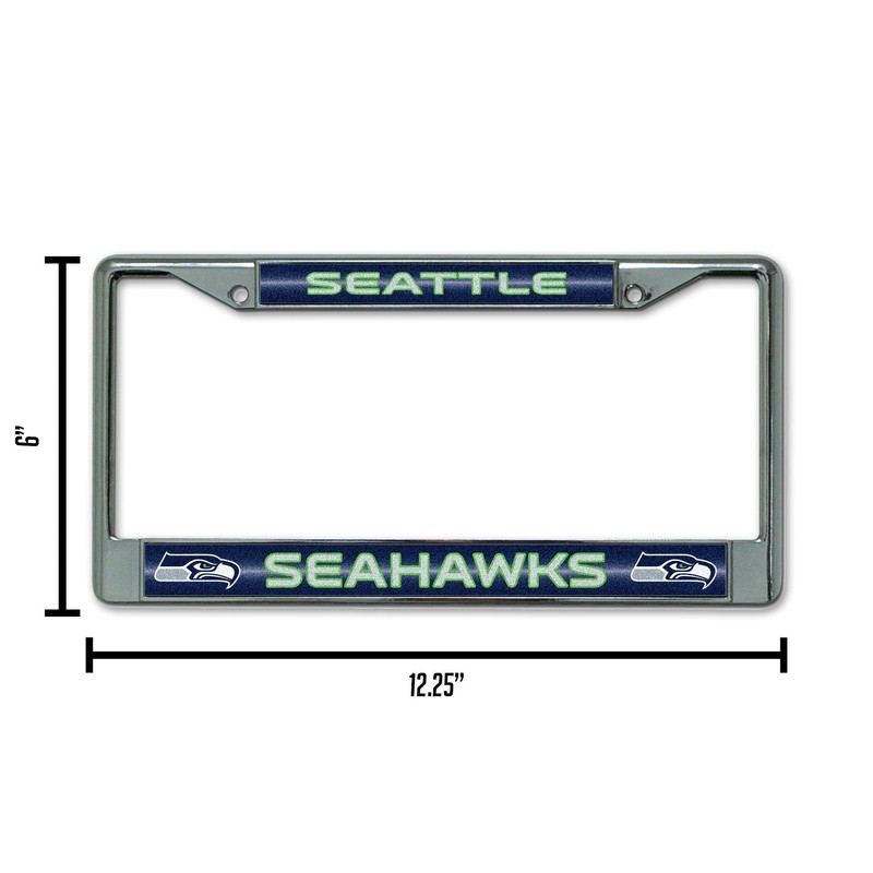 Rico Industries Seattle Seahawks Bling Chrome License Plate Frame with