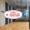 Victorian Please Use Front Door (Left Arrow) Sign (Black Gold)