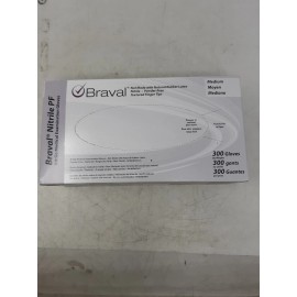 Braval Nitrile PF Medical Exam Gloves – Powder-Free, Latex-Free, Textured, Mediu