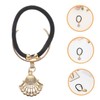 Healeved 2Pcs Elegant Metal Elastic Hair Ties with Shell Charm