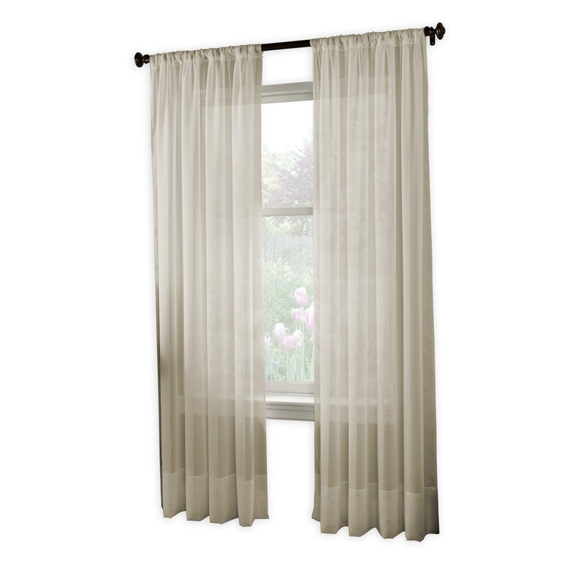 Curtainworks Soho Voile Sheer Curtain Panel, 59" by 95", Oyster