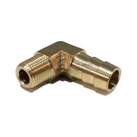EDGE INDUSTRIAL 3/8" Hose ID to 1/8" Male NPT MNPT 90 Degree Brass Elbow Fitting Fuel / AIR / Water / Oil / Gas / WOG (Qty 01)