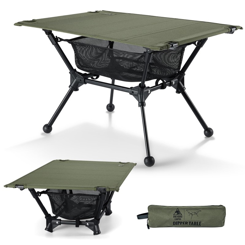 ONETIGRIS Dipper Camping Table, Lightweight Portable Folding Table with Mesh