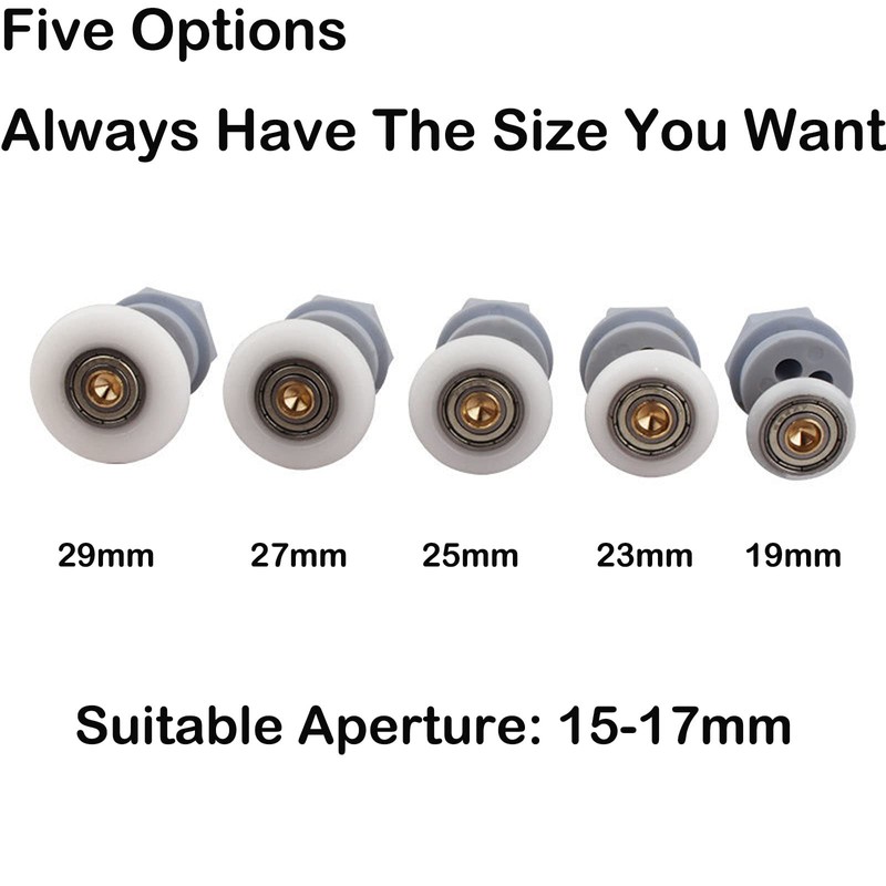 Qikuver Shower Cubicle Rollers, Pack of 4 Replacement Rollers, Shower