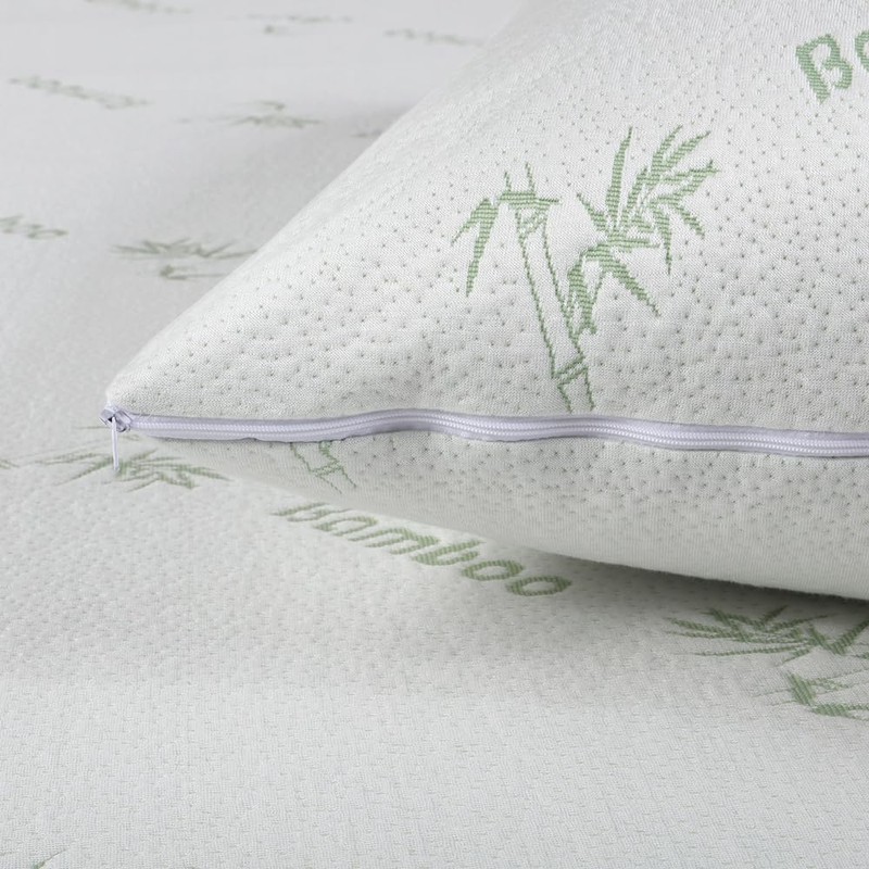 Dreamaker Twin Pack Bamboo Knitted Waterproof Pillow Protector, Naturally Anti-Microbial