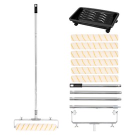 12 Pcs 18 Inch Paint Roller Kit,12-18" Adjustable Roller Frame,Large Paint Roller with Tray,1-5 Ft Steel Pole Paint Roller Set,18" Paint Roller Sleeves 23.6'' Paint Roller Tray for Wall Ceiling