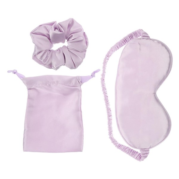 IWOWHERO Faux Silk Eye Mask Set Adjustable Strap Blackout Blindfold