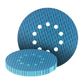 Pack of 15 225 mm Velcro Sandpaper, 10-Hole Sanding Discs with Dust Extraction, Grain 60, High-Quality Aluminium Oxide Abrasive for Random Orbital Sanders - GZKTY