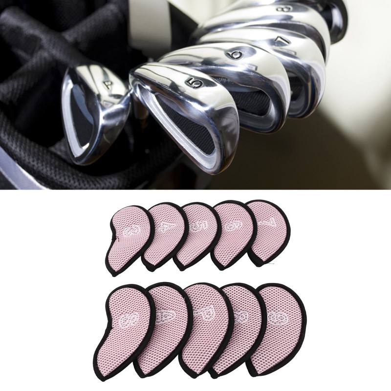 10 PCS Golf Club Head Covers Golf Iron Pole Net