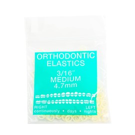 JMU Orthodontic Elastics 3/16 Medium, 100 Pack Orthodontic Rubber Bands Intraoral Elastic Bands Latex Dental Rubber Bands Made in USA