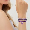 TOFBS Women's Natural Amethyst Bracelet Set Crystal Beads Bracelet with