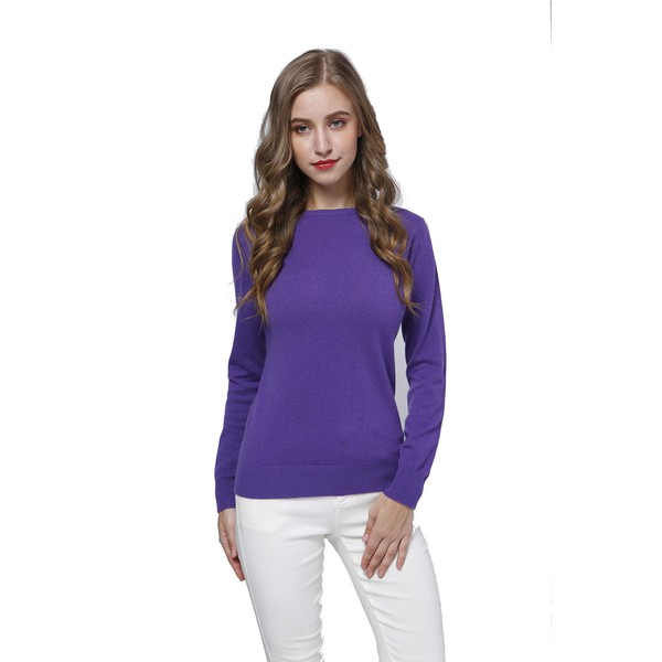 Acmewear Women's 100% Pure Cashmere Long Sleeve Crew Neck Sweater