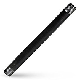 SupplyGiant 1/2 x 72 Inch Black Steel Pipe, Heavy Duty Industrial Malleable Iron Pipes, Pre Cut Threaded Nipple Great For All DIY Furniture And Black Pipe Shelving