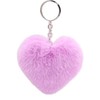 Uposao Heart-shaped plush key ring, soft hair ball, fluffy pompoms,