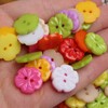 Acxico 100Pcs Flower Plastic Buttons 1/2'' (15mm) Craft, Multi-Color (YY879)