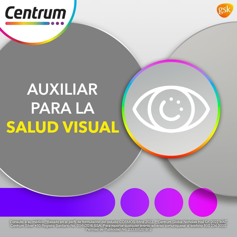 Centrum Silver +50 Multivitaminico, Con Vitamina B, Vitamina C, 100