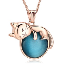 AIWENXI Cat Cremation Jewelry for Ashes Moon Urns Necklaces for Men Women Stainless Steel Memorial Keepsakes Urns Pendant Necklaces Locket Jewelry