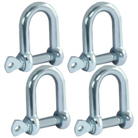 Cjueiom 4Pcs M6 D Ring Shackles, Heavy-Duty D Shackle Hitch Steel Shackle Use for Towing and Outdoor Activities