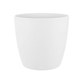 elho Brussels Round Mini 9.5 - Flower Pot for Indoor - 100% Recycled Plastic - Ø 10.0 x H 8.9 cm - White/White
