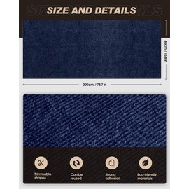 VIVOYAN 78.7"x15.8" Cat Scratch Mat,Trimmable Self-Adhesive Carpet,DIY Climb Cat Scratcher for Cat Couch Furniture or Wall Protector,Covering Cat Tower,and Replacement Pads (Dark Blue)